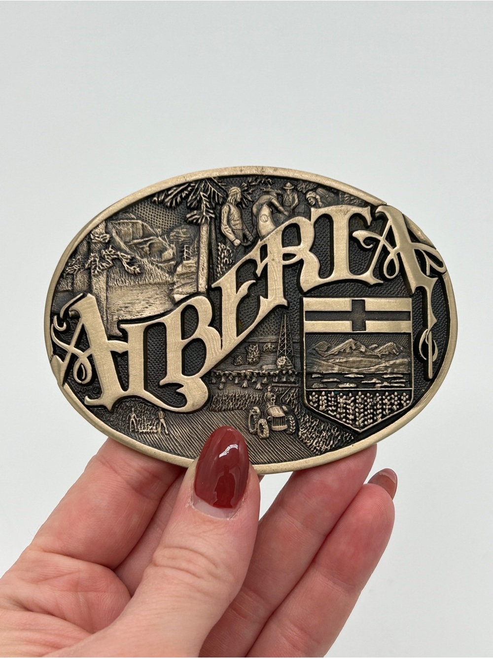 VTG Award Design Medals Alberta Heritage First Edition Solid Brass Belt Buckle
